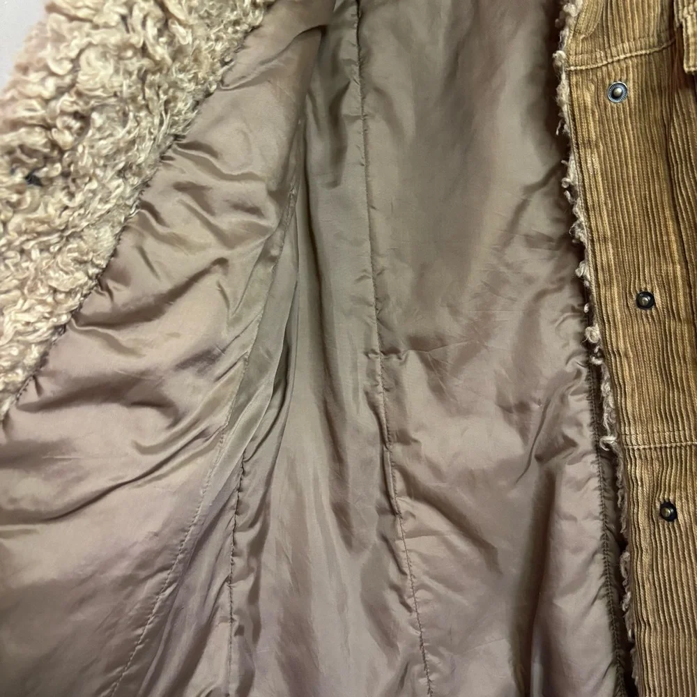 Vintage Y2K Women’s l.e.i. Brown Corduroy Jacket Faux Fur Collar and Trim size L - Picture 9 of 14